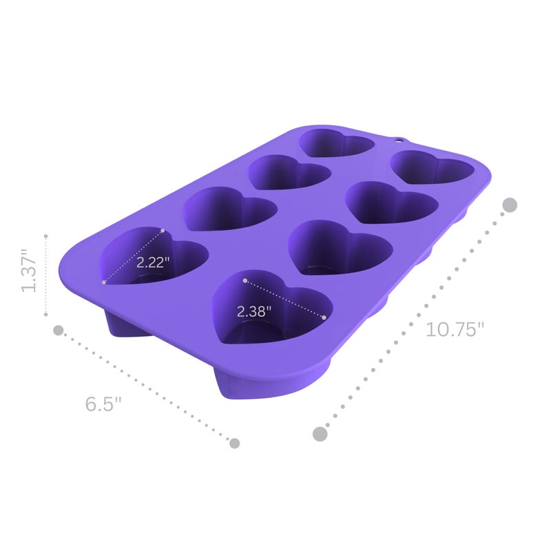 Bakerpan Valentine Silicone Molds for Baking, Mini Cake Heart Pan - Image 2
